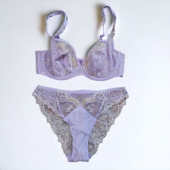 Marie Jo Lavender Purple Bra and Panty Set - Size 34D and Med - Picture 1 of 9